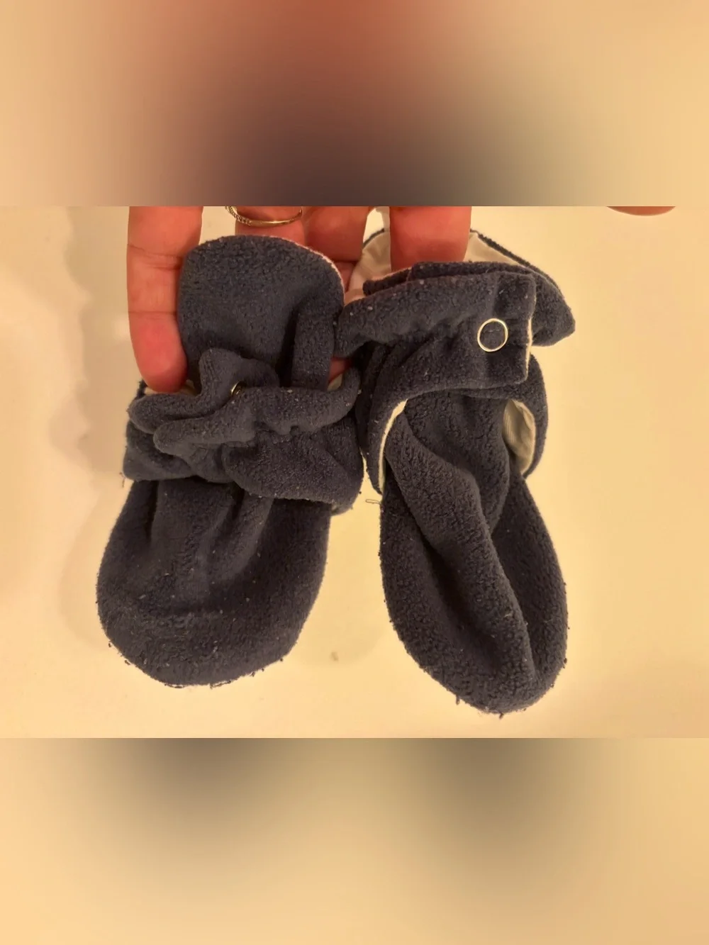 Petit B navy Baby Fleece Moccasins